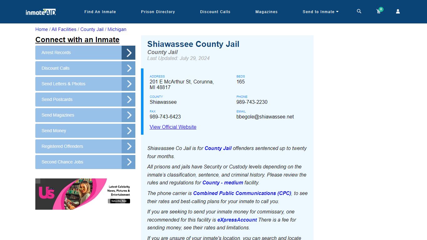 Shiawassee County Jail - Inmate Locator