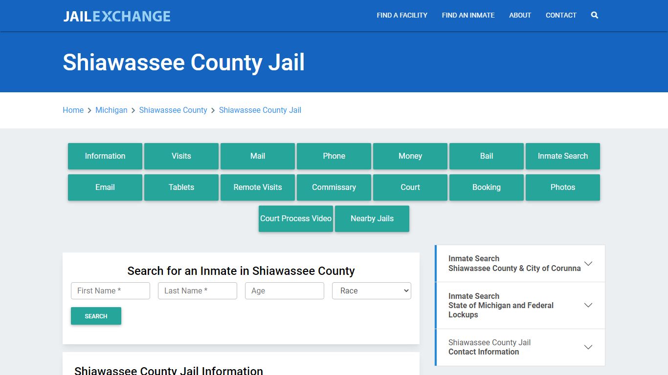 Shiawassee County Jail Roster Lookup, MI, Inmate Search